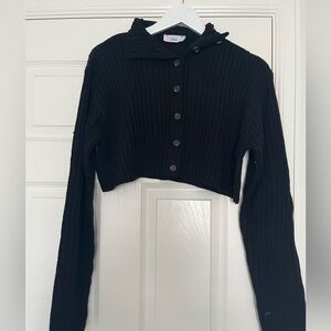 Talulah cropped button up sweater. Reversible. Size m